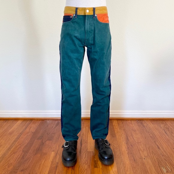 calvin klein color block jeans